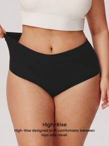 LUVLETTE Plus 2-Pack Women Underwear V-Cut Airy Comfortable Cotton Basics High-Rise Briefs