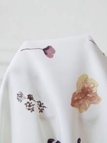 SHEIN 孕妇花卉印花短袖衬衫领连衣裙 - 彩色 - 查看 7