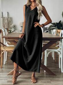 Vestido sencillo de talla grande para uso diario