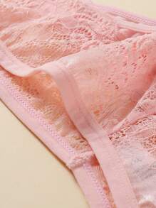 SHEIN 3pcs/Pack Plus Size Lace Patchwork Panties, Fashionable For Summer - Multicolor - View 4
