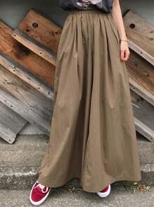 FRIFUL Women's Black Loose Wide Leg Pants & Culottes, Spring - Khaki - View 4
