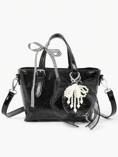 Kawaii Cute Women Handbag Gothic Bowknot Casual Tote Bag