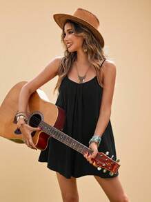 Travachic Women's Plain Woven Loose Strap Jumpsuit, Vacation Wear For Summer, Vacation Style, Casual Summer Vacation Outfits Woman, Bohemia Beach Vacation Outfits, Boho Chic, Country Concert Outfit, Holiday Festival Outfits, Beach Outfits For Woman, Summer Outfits For Women, Graduation Outfit, Old Money Style Women, Mother's Day