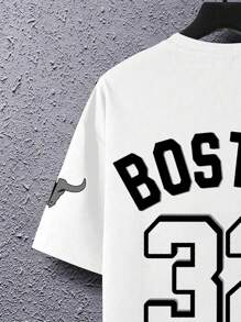 Manfinity Homme Men's Round Neck Short Sleeve T-Shirt, Fashionable For Summer