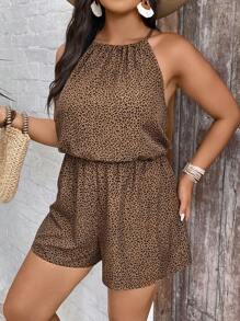 SHEIN VCAY Plus Size Women Leopard Print Sleeveless Loose Casual Short Jumpsuit For Summer Holiday Beach Outfits For Woman Beach Vacation Outfits Airport Outfit Women Holiday Outfits  Summer Outfits Boho Chic Boho Style Womens Clothing Brunch Outfits For Women Beach Vacation Outfits City Break Outfits Western Clothes For Women Western Wear Women Plus European Summer Island Vacation Outfits Honeymoon Outfits Woman Old Money Mujer Miami Outfits  Saint-Tropez Outfits Tulum Outfits  South Beach Outfits Santorini Greece Outfits Amalfi Coast Outfits   Ibiza Outfits  Island Girl Plus  Leopard Print  Cheetah Print  Halter Tops