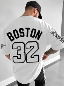Manfinity Homme Men's Round Neck Short Sleeve T-Shirt, Fashionable For Summer