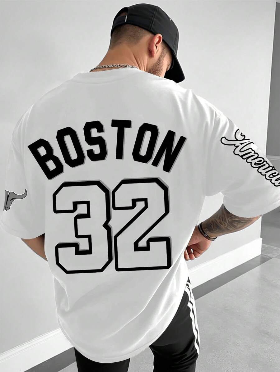 Manfinity Homme Men's Round Neck Short Sleeve T-Shirt, Fashionable For Summer