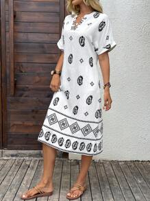 EMERY ROSE Robe mi-longue pour femme, mode pour l'été