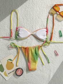 Swim Mod Women's Casual Beach Party Colorful Printed Bikini Two Pieces Swimsuit - Multicolor - View 2