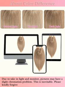 Hair Toppers for Women 100% Real Human Hair Toppers 12 Inch Hair Extensions Clip in Hair Wiglets Hair Pieces for Women with Thinning Hair to Adding Hair Volume - S12/24 - View 6