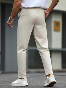 Manfinity Bizformal Men's Fashion Business Casual Trousers, Suitable For Commuting Men's Suit And Pants Pants For Men Suit Pants Men Pants Casual Men's Suit Pants Formal Pants For Men - Beige - View 2