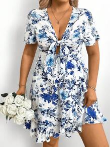 SHEIN VCAY فستان أزهار أنيق مقاس كبير للنساء ، فستان تخرج صيفي ، فساتين للنساء في الصيف مع فيونكة ، فستان استوائي ، ملابس 4 يوليو ، ملابس العطلة في الجزيرة ، ملابس شهر العسل ، ملابس عطلة المرأة ، ملابس المرأة على الشاطئ ، ملابس الغرب البوهيمي البحر للنساء ، ملابس الرقص ، ملابس المهرجانات ، ملابس تخرج الصيف ، ملابس عطلة الشاطئ ، ملابس غرب البلاد الأوروبية الصيفية للنساء والملابس المتنوعة بالإضافة إلى المقاسات - متعدد الألوان - مشاهدة 6