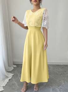 Chiquease 休闲度假背心配披肩和长款网眼连衣裙