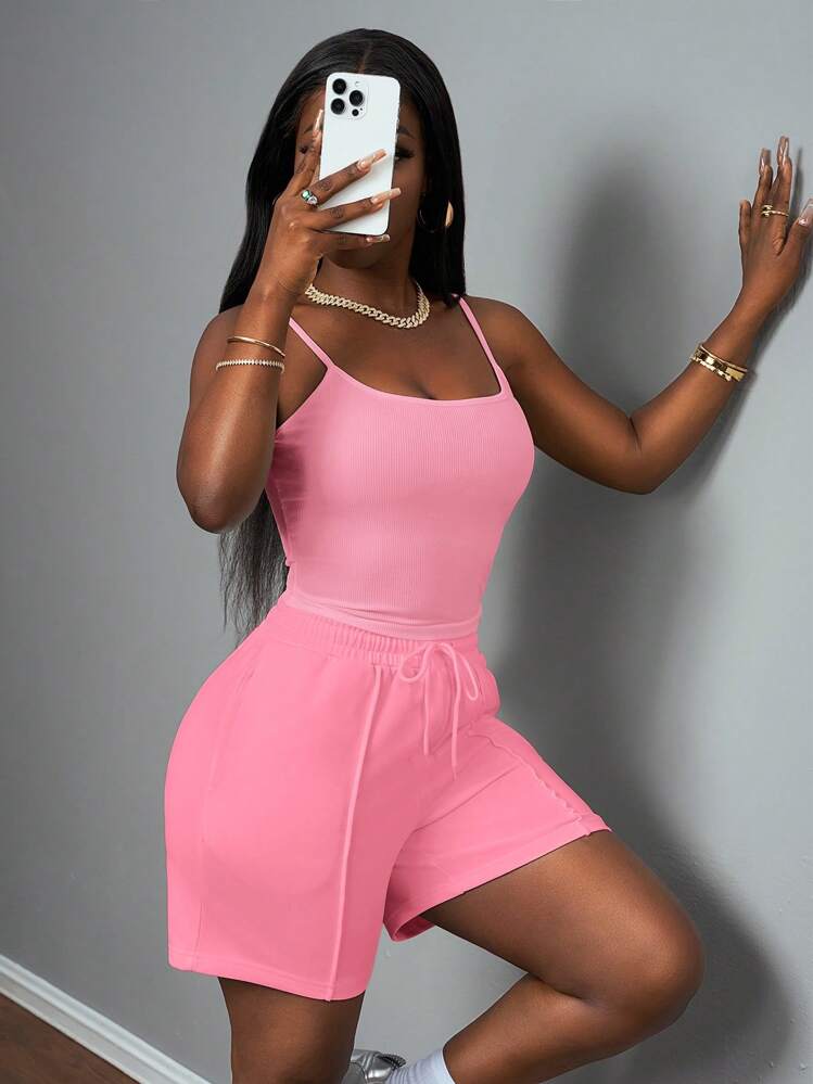 Slaydiva Women Two Pieces Outfits For Daily Wear - Pink - View 7