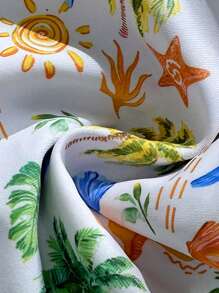 Swim Mod Women's Fashion Sexy Digital Printed Halter Bikini Top Set, Beachwear Swimwear For Summer Beach Vacation - Multicolor - View 6