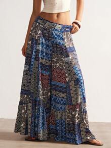 Bohemela Woven Printed Loose Wide Leg Women Pants,Bohemian Clothes