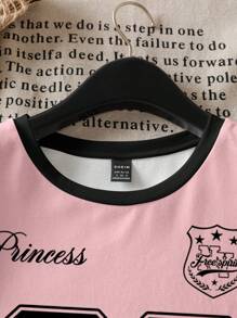 SHEIN EZwear Camiseta holgada de mujer de manga corta, cuello redondo, con número 23 en estilo minimalista casual, apta para el verano