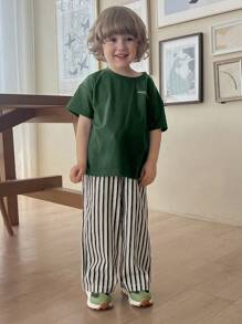 Hapijoa 男童条纹休闲裤，春夏 - 黑與白 - 查看 7