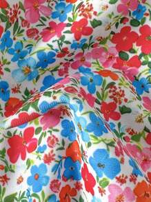 Swim Mod Women's Printed Frill Trim Bikini Swimsuit For Summer Beach Vacation - Red - View 6