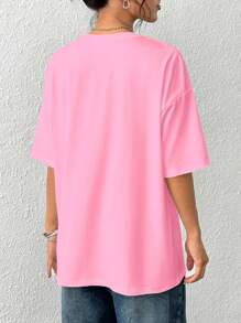INAWLY T-shirt casual e ampia da donna con stampa a lettere, collo tondo, maniche corte, ideale per la Festa della Mamma, per l'estate