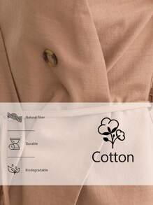 Aalyst Áo cánh màu trơn không tay cổ chữ V thoải mái, thanh lịch, giản dị, tối giản, không tay, thắt lưng, hở eo cho nữ - màu nâu - Xem 7