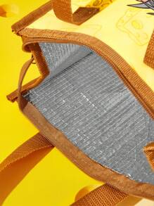 TOM & JERRY X SHEIN 1pc Cute Cartoon Cat And Mouse Pattern Printed Insulated Lunch Bag, Keeps Food Warm Or Cold, Picnic Bag, Large Capacity, Can Hold Lunch Boxes And Drinks, Suitable For Picnics, Camping, Travel, Home Use, Suitable For Families, And Students