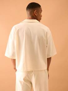 Musero Asymmetric One Button Crossover Short Sleeve Shirt Only Summer Streetstyle Vacation Casual Smart - White - View 3