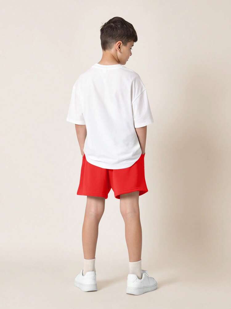 Printed Oversized T-Shirt With Shorts Co-Ord