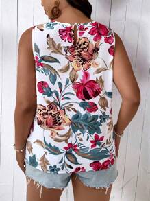 SHEIN LUNE Camicia con stampa floreale da donna per vacanze in spiaggia, in taglie oversize