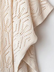 SHEIN LUNE Women Casual Solid Color Hollow-Out Knit Cardigan