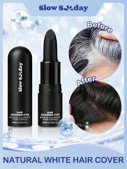 SlowSunday Hair Coloring Stick, Instant Gray Hair Cover, Portable, Hairline Concealer, Suitable For All Hair Types, Perfect For Autumn And Winter Hair Care, Ideal For Holiday, Party, Travel, Outdoor Activity, Y2k Fashion, And Cosplay, Thanksgiving, Christmas, Holiday Gifts
