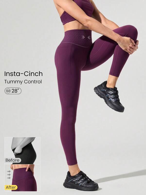 GLOWMODE 28" FeatherFit™-Sculpt Tummy Control Leggings Antrenament cu impact mediu Jogging Sală de antrenament