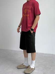 DAZY Pantalones cortos de mezclilla de unicolor casuales de verano para hombres, ropa de vuelta a la escuela