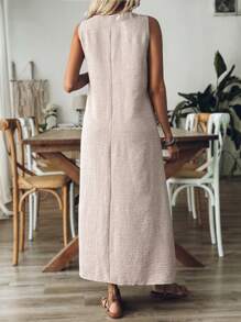 Plus Size Women Minimalist Commuting Long Dress