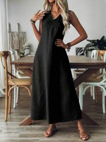 Vestido sencillo de talla grande para uso diario