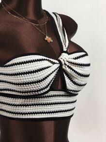 Amplova 女士日常两件套服装 - 黑與白 - 查看 3