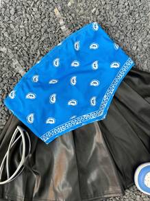 Coolane Kids Tween Girls Summer Streetwear Y2K Essentials Cashew Flower Pattern Bodysuit Bandeau Off The Shoulder Tops,Back To School,Cute,Back To School