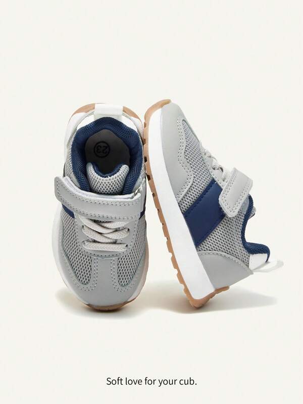 Cozy Pixies 1 par de zapatillas casuales suaves y antideslizantes de color azul grisáceo versátil y sencillo para niños pequeños, para primavera/verano