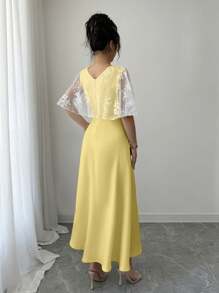 Chiquease 休闲度假背心配披肩和长款网眼连衣裙