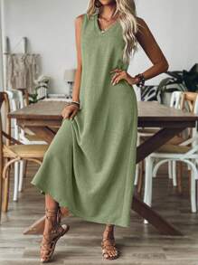 Women Plus Size Minimalist Long Sleeve Dress For Commute