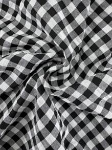 SHEIN Gasaul Vacation Plaid Wide Leg Maternity Bib Jumpsuit