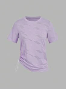 SHEIN Sport Gameset maglietta sportiva casual semplice con coulisse in jacquard