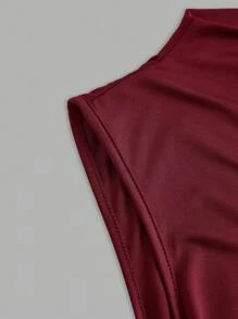 Auralis 3pcs/Set Plus Size Women's Sleeveless Form-Fitting Basic Camisole Set Spring To Summer - Burgundy - View 10