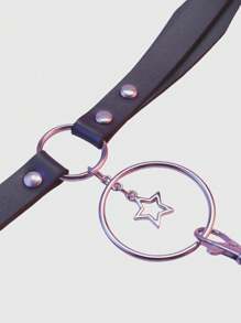 ROMWE Fashionable Punk Style Belt With Detachable Leg Strap - Black - View 3