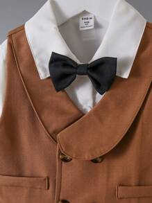 3 件套中东男孩斋月优雅服装 - 棕色 - 查看 5