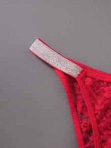 MidnightGlam 3件套女士时尚蕾丝边三角性感内裤套装