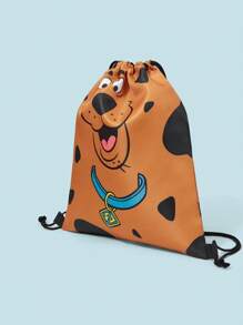 SCOOBY-DOO X SHEIN Cartoon Dog Print Drawstring Backpack, Sports, Fitness, Travel, Swimming, Beach Sport Bag, Gym Bag For Men, Women, Girls, Boys, Fitness Accessories, School Backpack - Multicolor - View 3