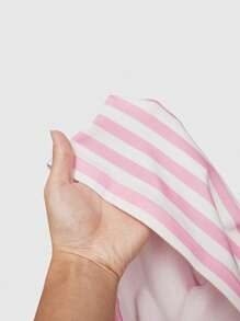 Strawberry Shortcake | ROMWE Plus Size Strawberry Figure Graphic & Retro Stripe Pattern Cute Camisole Top - Pink - View 5