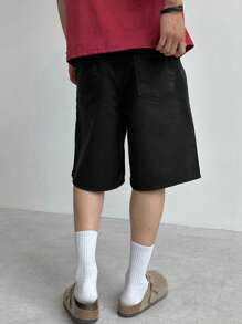 DAZY Pantalones cortos de mezclilla de unicolor casuales de verano para hombres, ropa de vuelta a la escuela
