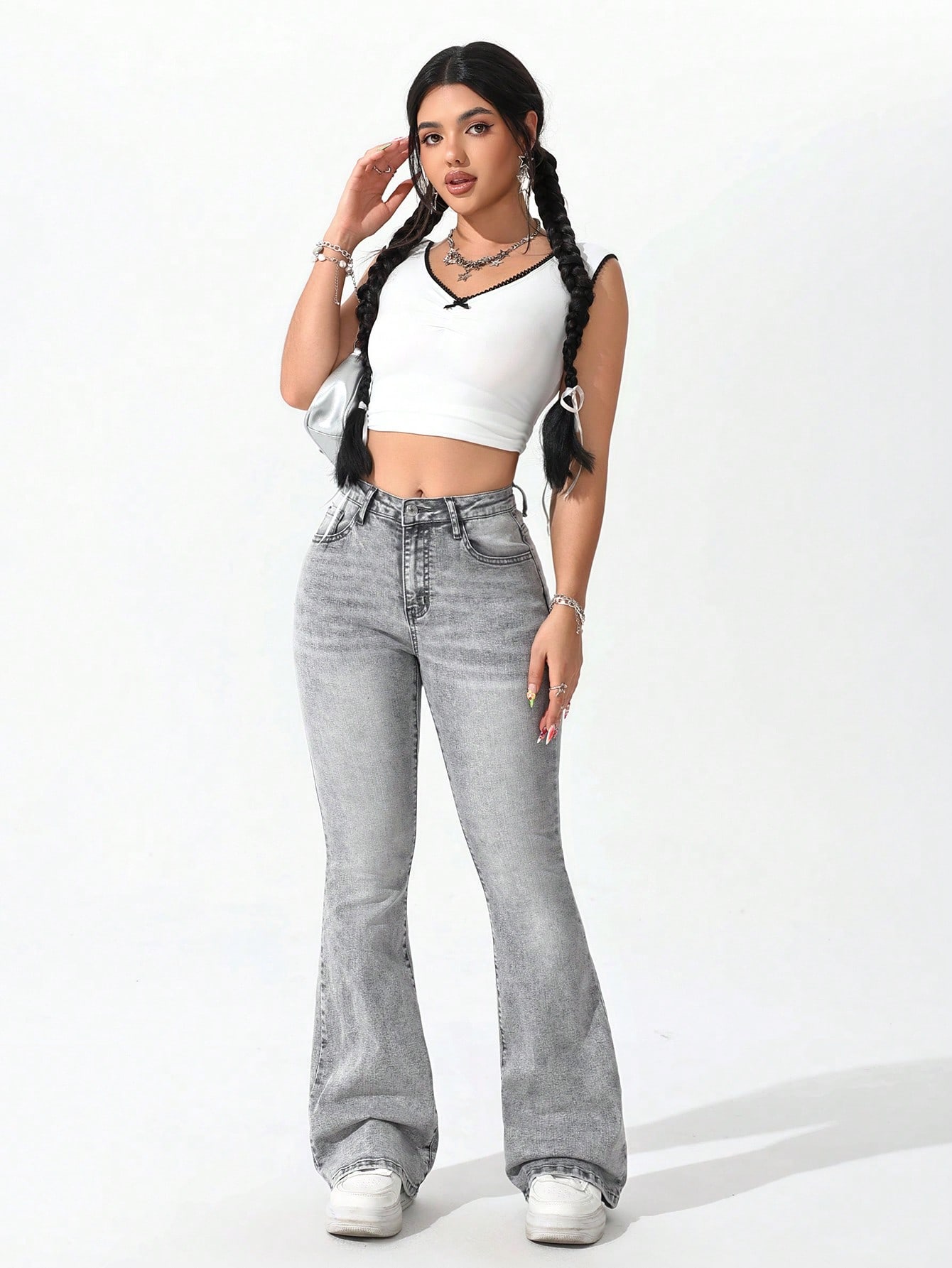 EMERY ROSE السراويل الجينز اليومية النسائية ذات ال...